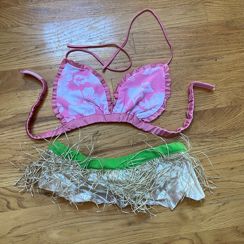 Halloween costume for pet. hula girl